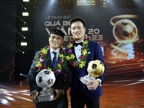Hoàng Đức và Kim Thanh xuất sắc đạt danh hiệu Quả bóng Vàng Việt Nam 2023