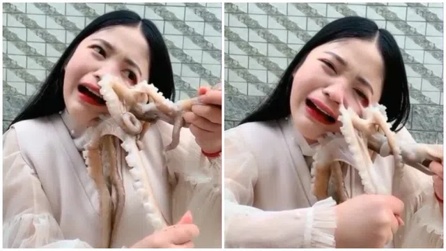Ăn bạch tuộc sống - cô gái Trung Quốc suýt bị xé nát mặt
